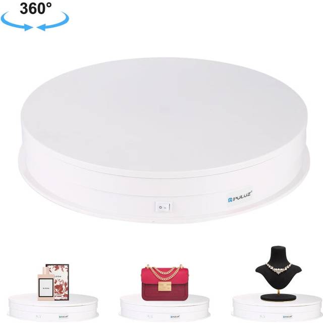 PULUZ 30cm USB Electric Rotating Turntable Display Stand Video Shooting Props Turntable for Photography, Load 10-20kg(White)