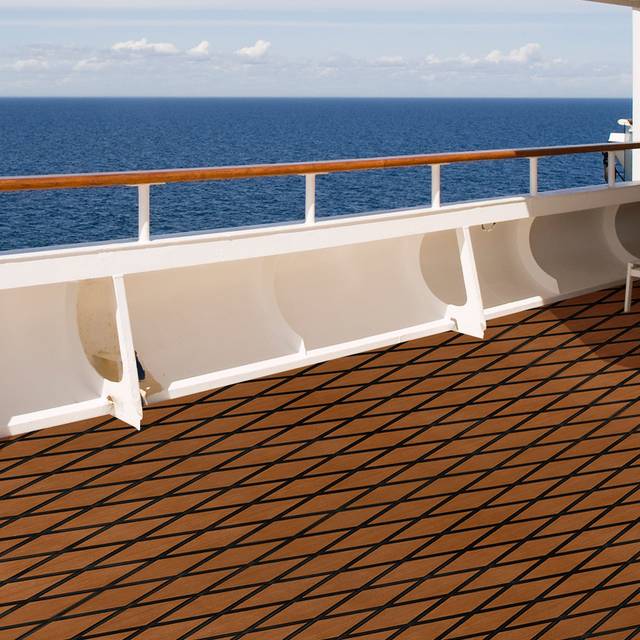Costway Non-Slip Waterproof Boat Decking Sheet with Self-Adhesive Backing-Brown, Brown