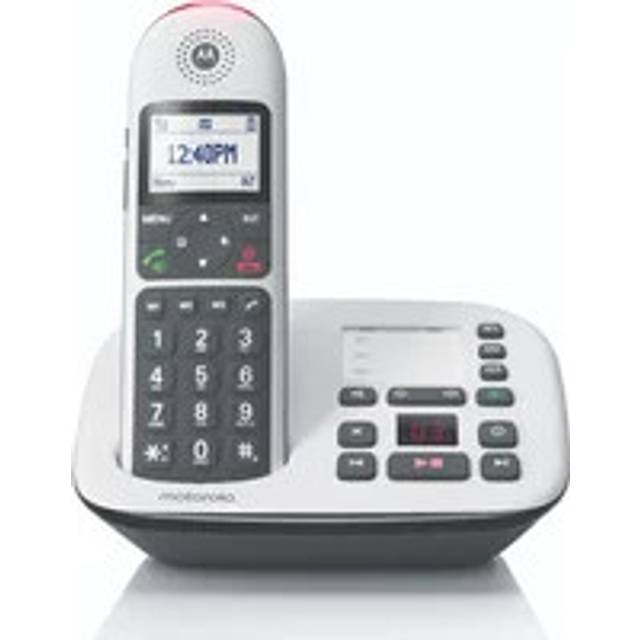 Motorola Cd5011 Single Big Button Dect With Answer Machine - Hac And Amplified Ring Tone, White