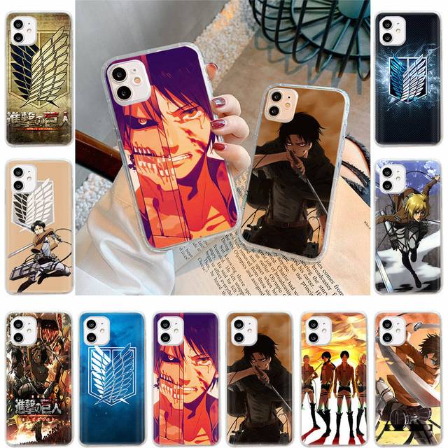Case for Samsung A04 A14 A23 A34 A54 M23 M33 M52 M53 Realme 10 9 C30S C35 C55 VIVO Y02S Y21 Y51 X80 Pro Transparent Cover WI54 Anime Attack on Titan Infinix Hot 10S camel