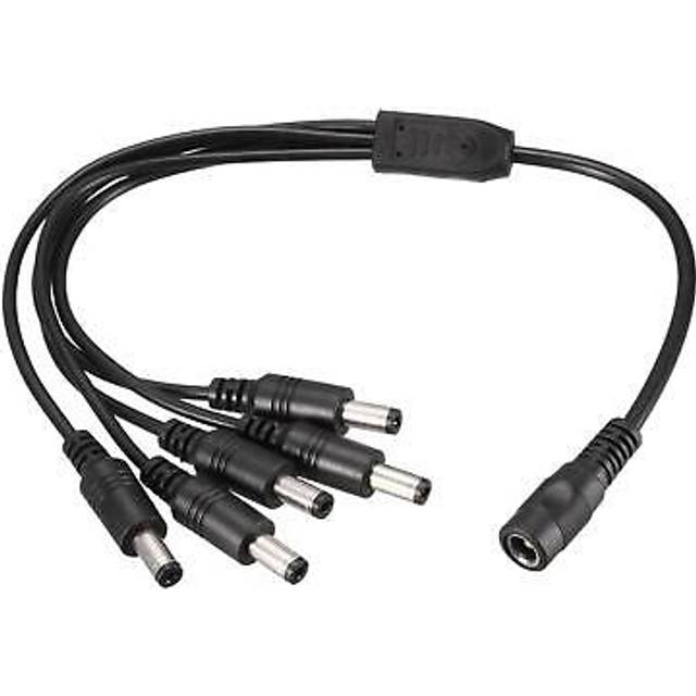 1 dc female to 5 dc male 5.5 x 2.1mm power extension wire for cctv camera