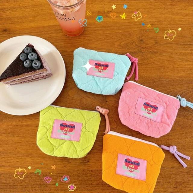 Candy color key coin purse square shape card bags cute coin purse