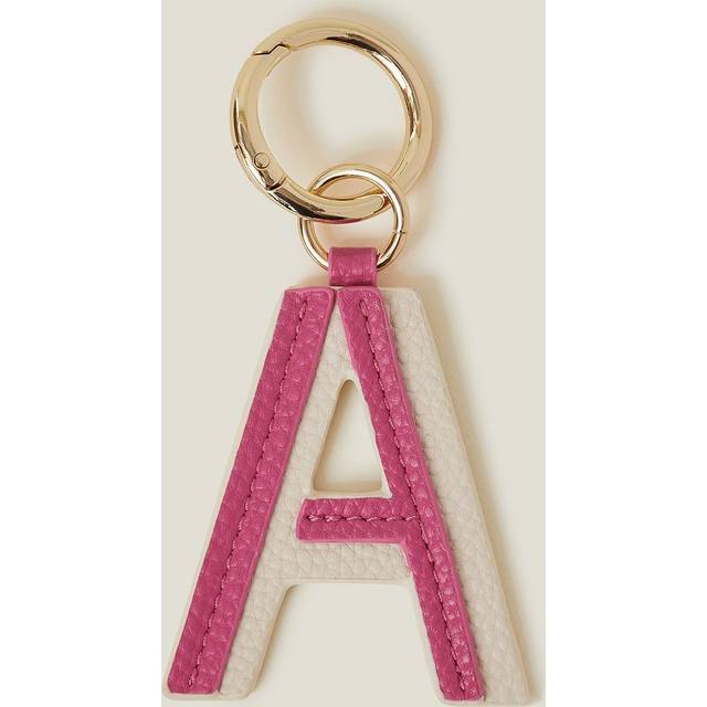 Initial Colour Block Keyring Pink, Size: N - Accessorize