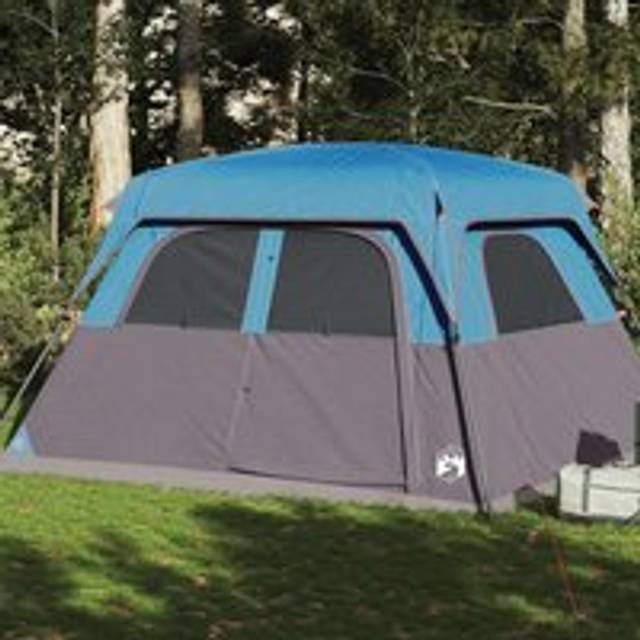 Family Tent Cabin 6-Person Blue Waterproof - One Size