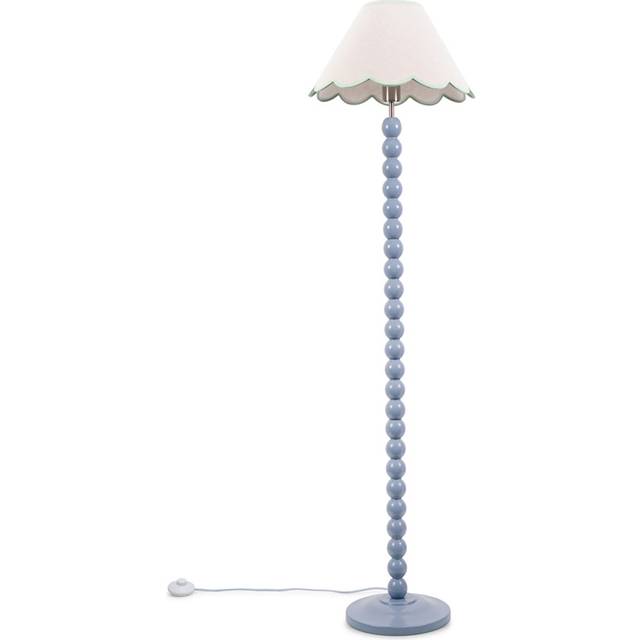 ValueLights Bobbins Green Scallop Shade Powder Blue LED Floor Lamp - 144 x 39 x 39cm