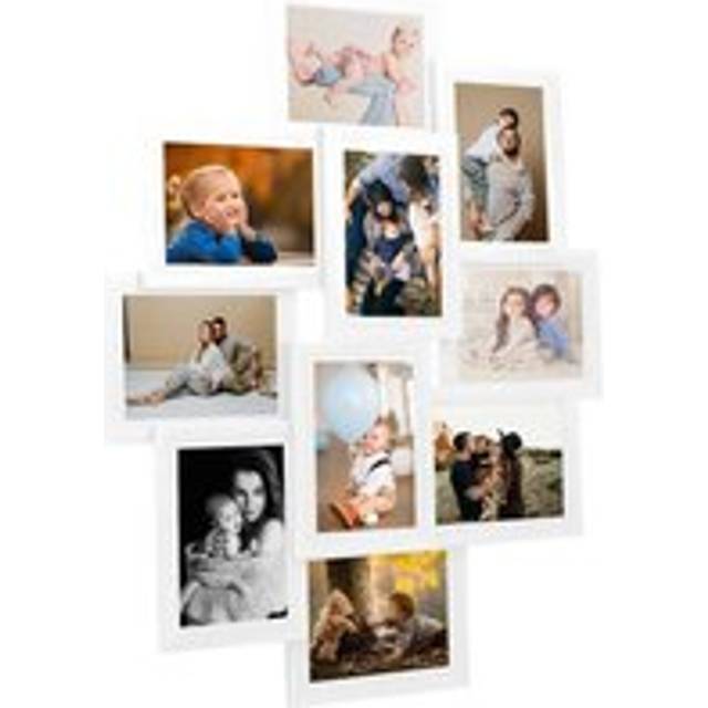 Collage Photo Frame for 10x(10x15 cm) Picture White MDF - One Size