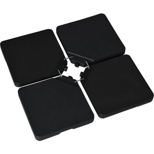 Outsunny Set of 4 Parasol Base Stand Weights for Cantilever Umbrella, Black, Black