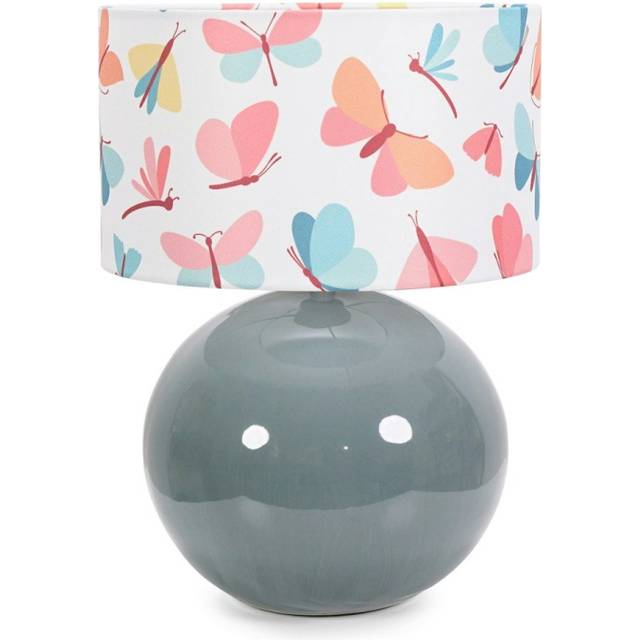 Bosco Eucalyptus Ceramic Table Lamp with Butterfly Drum Shade - led Bulb Included
