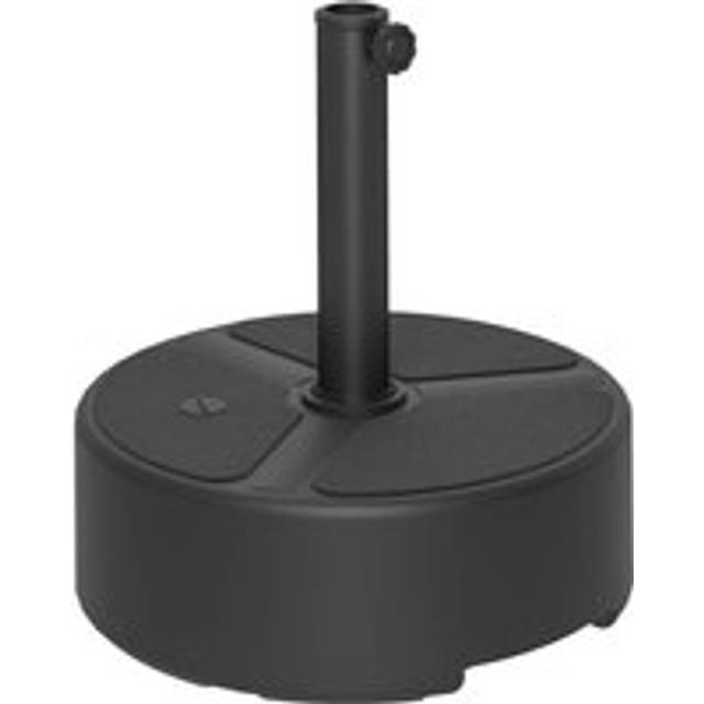 Outsunny Round Garden Parasol Base, Sand/Water Filled Parasol Stand, Black, Black