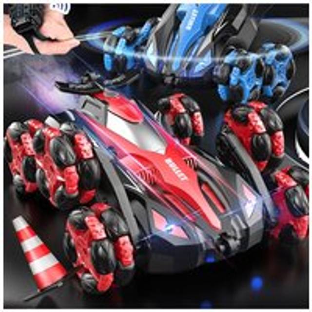 6 Round 2.4G RC Stunts Spray Drift Car Toy - Red - One Size