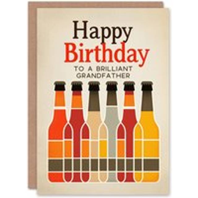Happy Birthday Card To A Brilliant Grandfather Craft Beer Lover Row Of Bottles
