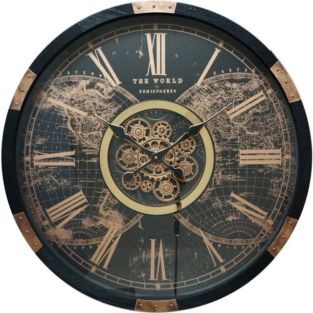 Metal Wall Clock - Black (80cm W X 80cm H X 8cm D)