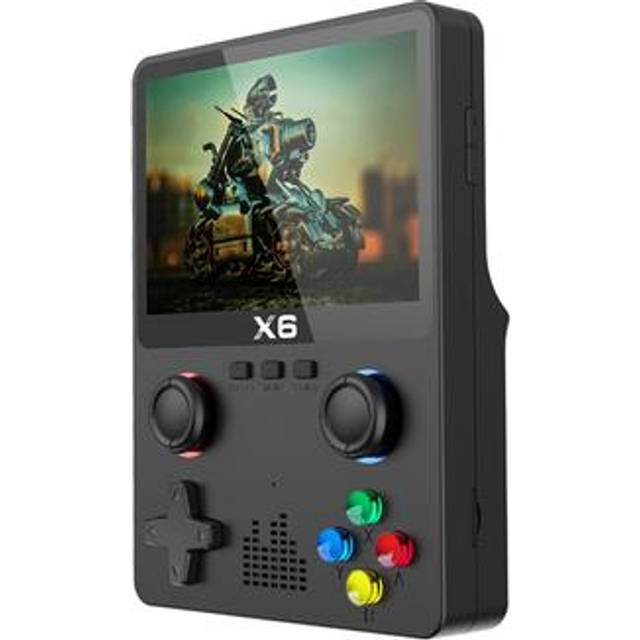 X6 HD 3,5-tumsskärm Handhållen spelkonsol Inbyggd videospelmaskin med dubbla styrspakar - Svart