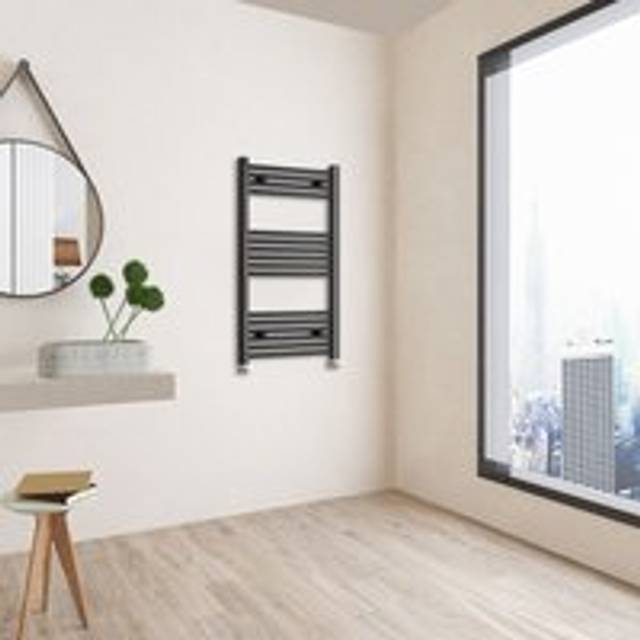 Acezanble - 1000x600mm(HxW) matt Black Central Heating Towel Rail Heating Towel Radiator