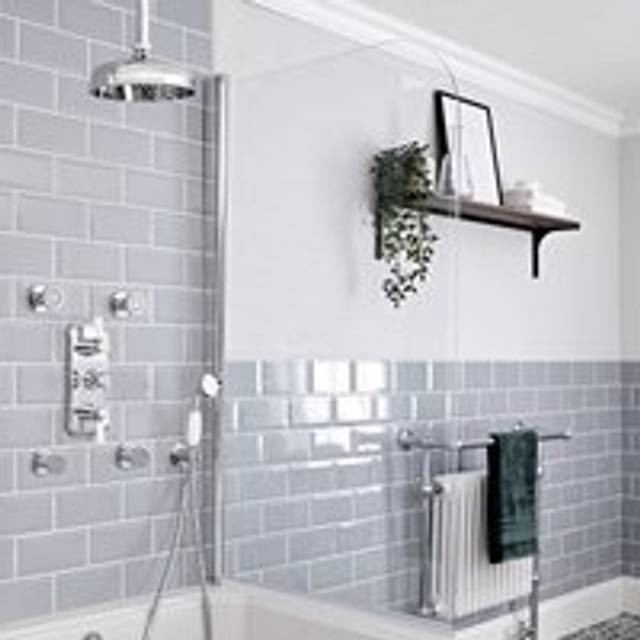 Elizabeth - Traditional 3 Outlet Triple Diverter Thermostatic Mixer Shower Valve with 205mm Round Rainfall Shower Head&44 Body Jets and Hand Shower