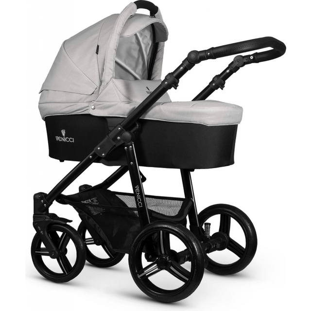 Venicci Soft 3 in 1 Travel System (9 Piece Bundle) - Light Grey