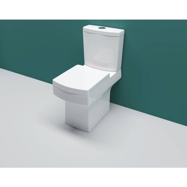 AICA Bathroom Modern Close Coupled Toilet Cistern Pan Soft Close Seat WC White