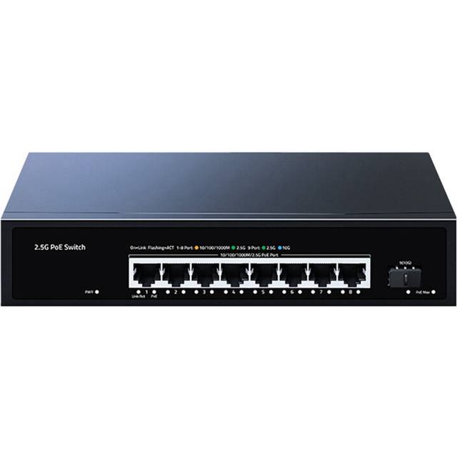 2.5GbE POE Switch 9 Port 2.5G Network UK Plug