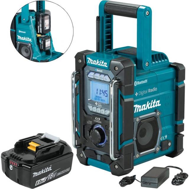 Makita DMR301 Digital DAB Built in Charger Site Radio DAB Bluetooth & 18v BL1860