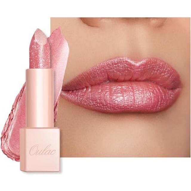 Pink Shimmer Lipstick for Women-Moisture Tinted Lip Balm for Dry Lips, Glitter Surface, Creamy Formula, Hydrating & Smooth, Infused with Shea Butter,