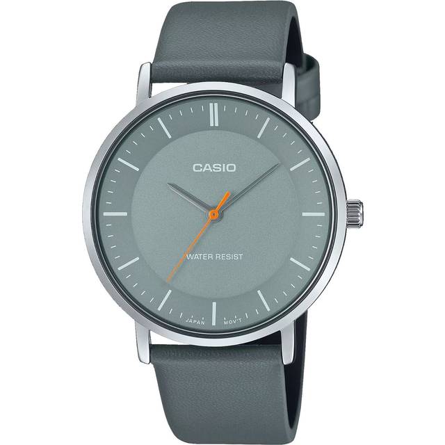 Casio Standard Analog Leather Strap Grey Dial Quartz MTP-VT04L-8E Men's Watch