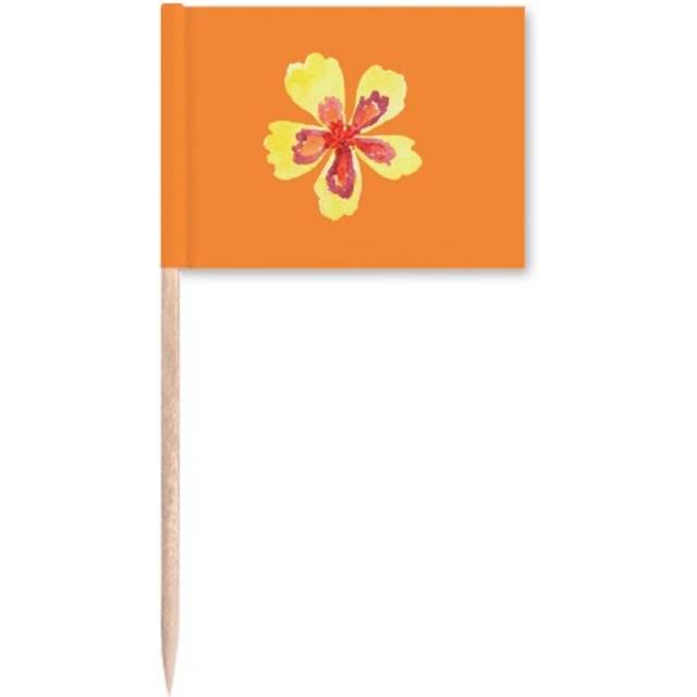 Little Yellow Flower Cartoon Simple Toothpick Flags Marker Topper Party Decoration