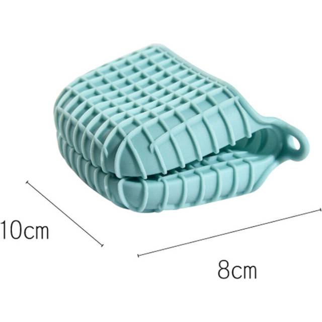 (Sky Blue) 1PC Oven Mitt Silicone Heat Resistant Gloves Clips Insulation Non Stick Anti-slip Pot Bowel Holder Clip Kitchen Baking Tools