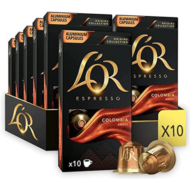 L'OR Origins Colombia Coffee Pods x10 (Pack of 10, Total 100 Capsules)