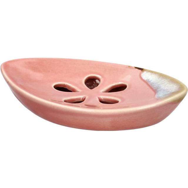 LungMongKol Shop Ceramic Soap Dish with Self Draining Tray for Bar Soap  Bathroom  Kitchen (Pastel Pink)
