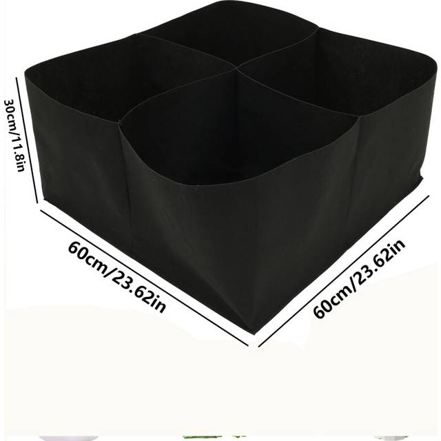 Rectangular Plant Growing Kits Bag 8 Compartment Reusable Fabric Raised