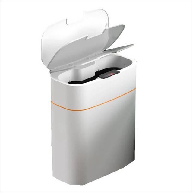 16L Box Trash Can Induction Small Car Box Automatic Smart Dustbin Smart Trash Bin White