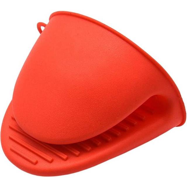 (Red) Anti-scalding Gloves Kitchen Insulated Oven Hand Clip Thickened Food-grade Silicone Thickened Anti-scald Gloves Kitchen Supplies