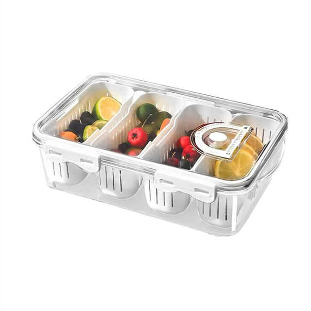Snack Box Container Reusable Snackle Containers Outdoor Fruit Boxes Plates Storage with Lid B