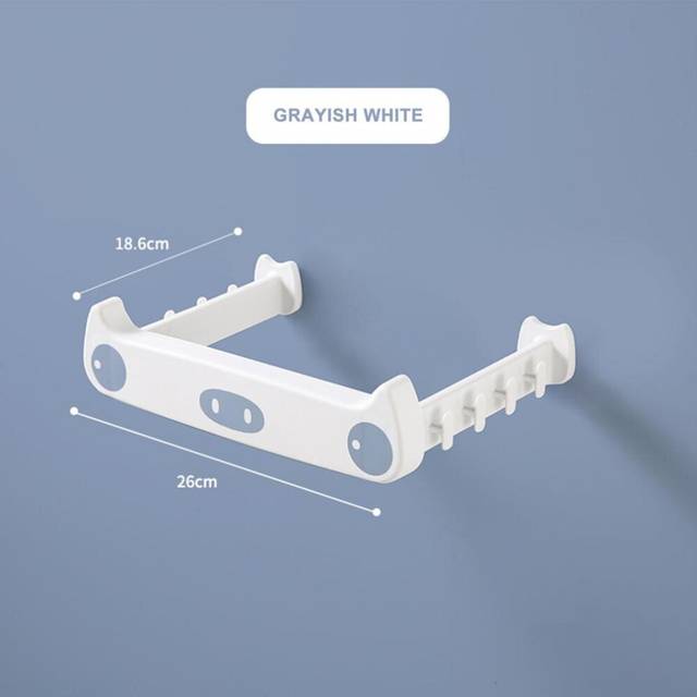 (a-white) Versatility Storage Shelf Wall-mounted Pig Shape Kitchen Garbage Bag Hanger Punch-free Cartoon Rag Rack Garbage Bag Hook