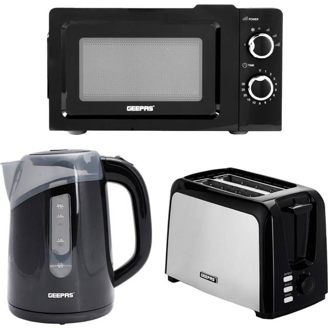 2 Slice Toaster, 1.7L Electric Kettle & 20L Microwave Oven Bundle