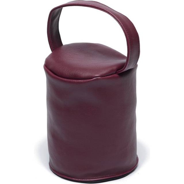(Burgundy, Cylinder) Soft PVC Leather Look Doorstop Cover Door Stopper Outer with Handle