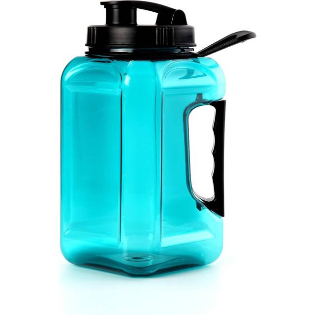 Half Gallon Water Jug Bottle Large Sports Water Bottle Water Jug With Time Marker BPA Free Reusable Gym Sports Outdoor 64oz Green