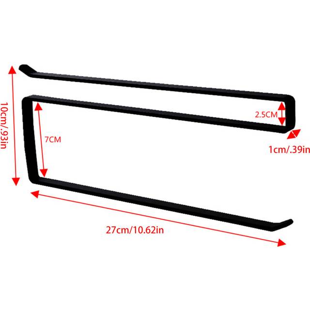 (a-Black) Kitchen Perforated Paper Towel Rack Hanging Toilet Paper Holder Cupboard Metal Roll Paper Holder Shelf Tissue Storage Hanger