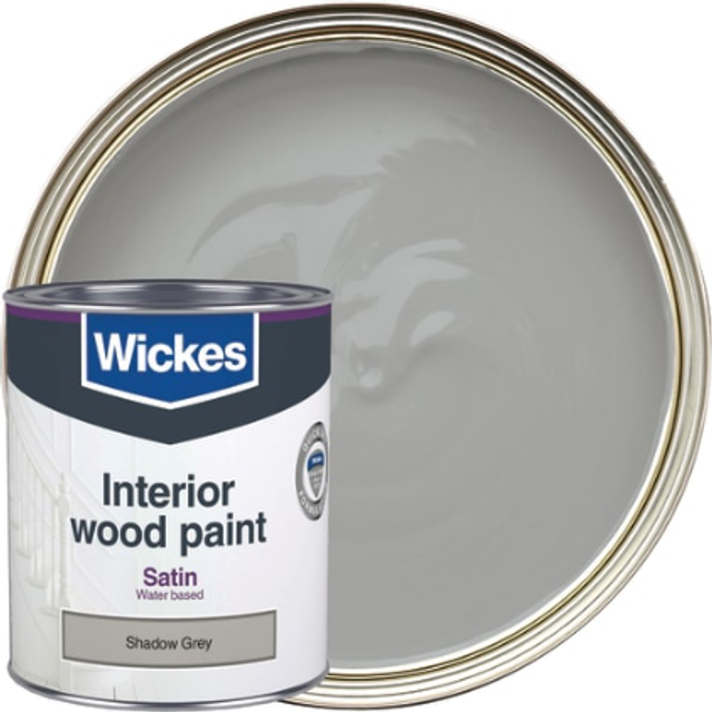 Wickes Quick Dry Satin Wood & Metal Paint - Shadow Grey - 750ml