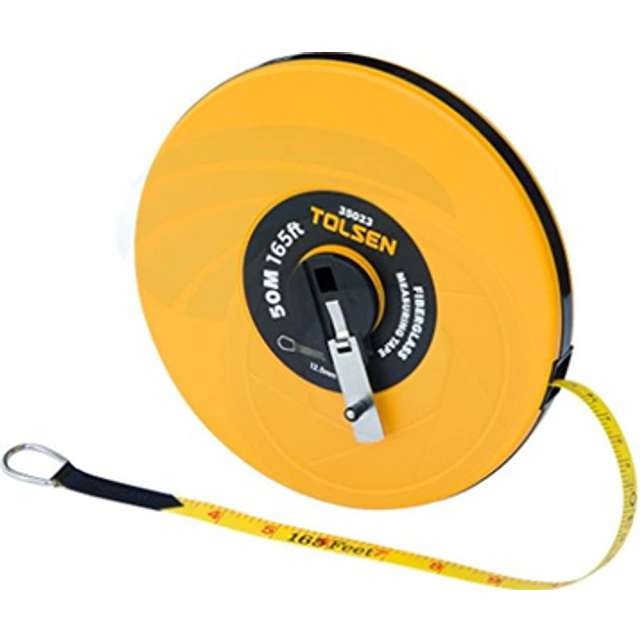 Tolsen Tools Tape Measure Fibreglass 50m/165ft X 12.5mm