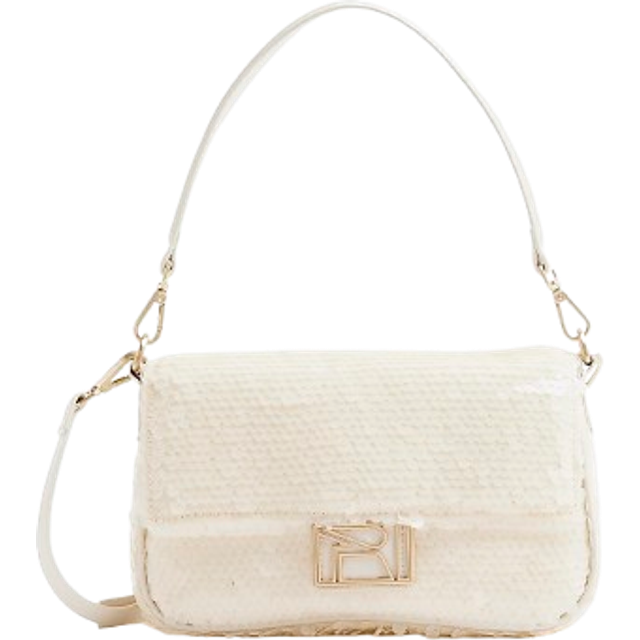 River Island Womens White Sequin Shoulder Bag - One Size