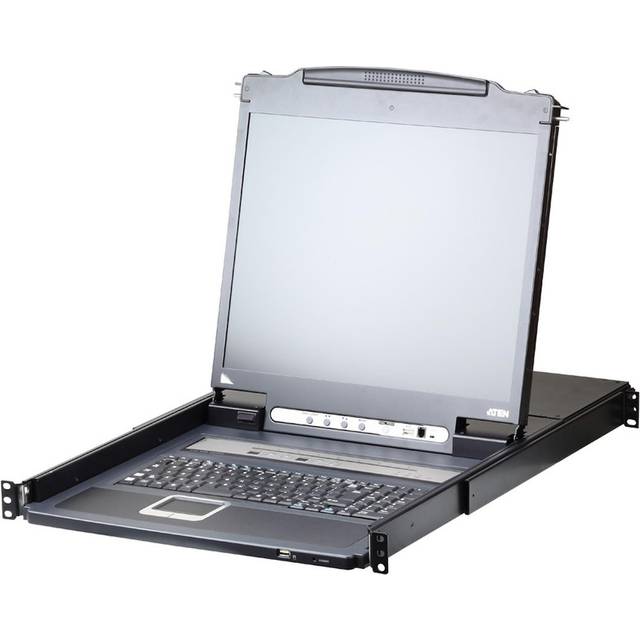 ATEN CL5708IM-ATA-2XK07GG, 1920 x 1200 pixel, WUXGA, Stativ-montering, 1U, Sort