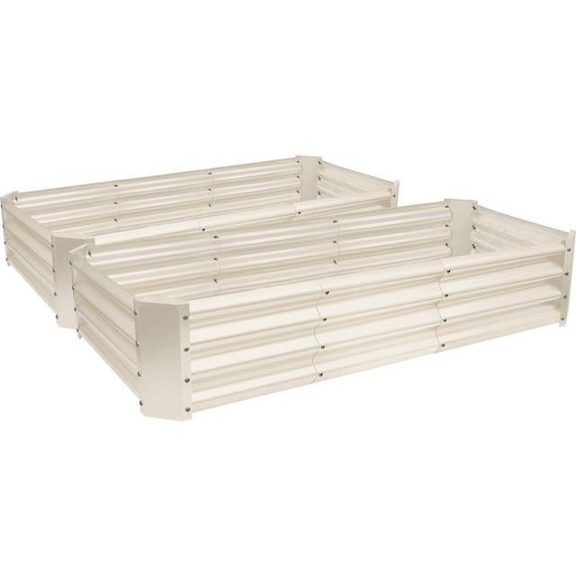 Metal Raised Garden Bed - Beige (30cm H x 180cm W x 90cm D)