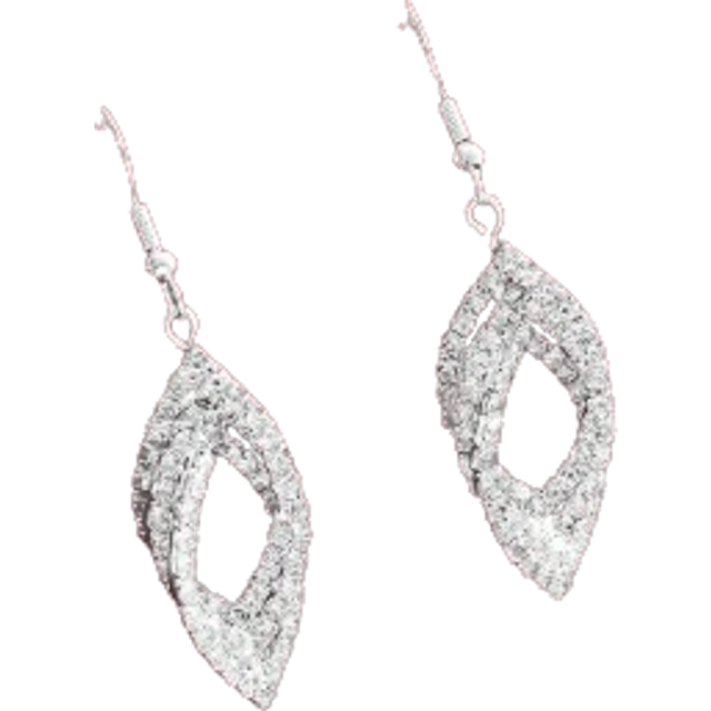SHEIN 1 Pair Creative Fashion New Minimalist Sparkling Crystal Hook Drop Earrings For Women, Daily Casual/Birthday Party/Catwalk