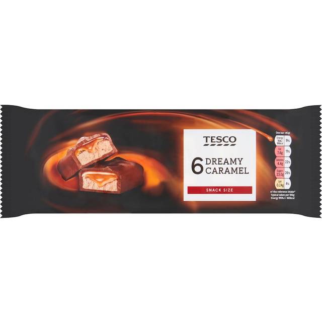 Tesco Dreamy Caramel Chocolate Bars Multipack 6 X 40G