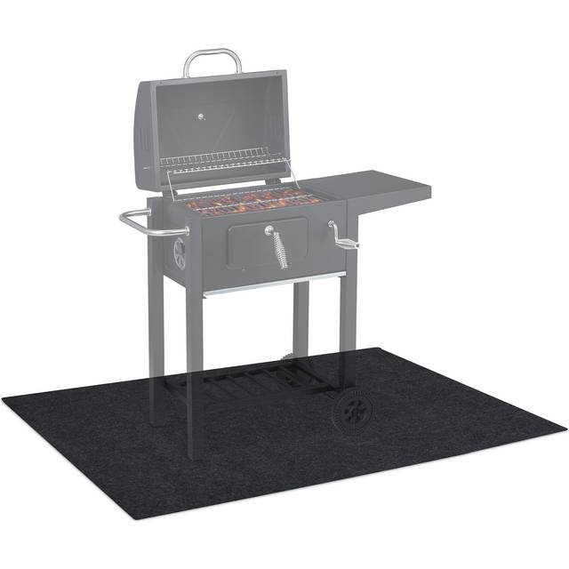 Relaxdays - Floor Mat, bbq, Grill, Splatter, Protection, Garden, Board, Outdoor, Durable, HxW: 120x100 cm Matte, Charcoal