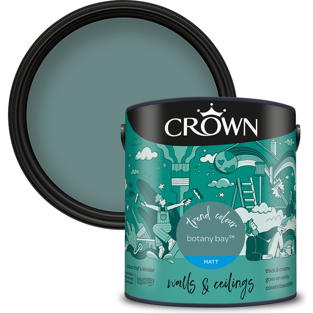 Crown Walls & Ceilings Botany Bay Matt Emulsion Paint 2.5L - Green