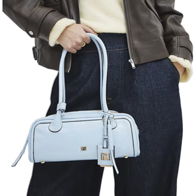 River Island Womens Blue Faux Leather Shoulder Bag - One Size