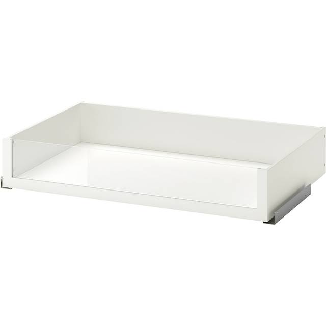 KOMPLEMENT Låda med glasfront, vit, 100x58 cm