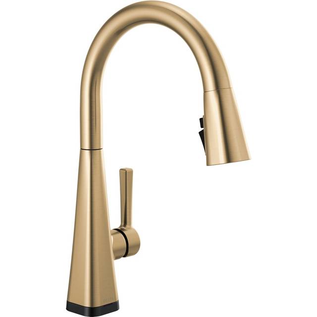 Delta Lenta Pull-down Kitchen Faucet W/ Touch Activation Champagne 19802tz-czdst